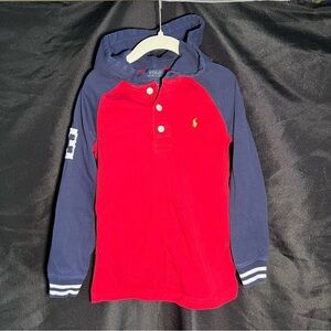 Polo by Ralph Lauren Kids Red and Blue Hooded Shirt